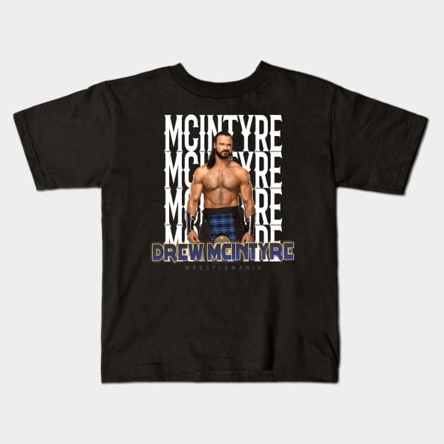 Wrestle Star aj drew mcintyre Kids T-Shirt by cokistick